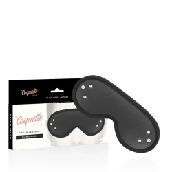 Mască blindfold din piele vegan tip fantasy, cu căptușeală din neopren, Roz