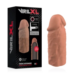 Manșon V3 Penis Extension, Liquid Silicone, Brown