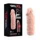 Manșon V5, Liquid Silicone Penis Extension, Bej