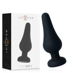 INTENSE - Plug anal Pipo, Negru, Silicon, 13 cm