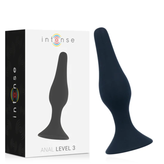 Plug anal Anal Level 3 - Silikon medical, Negru, 12.5 cm.