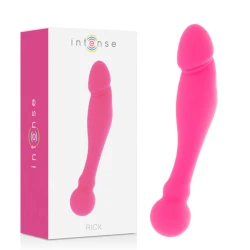 Dildo dublu din silicon, roz, 18 cm