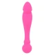 Dildo dublu din silicon, roz, 18 cm