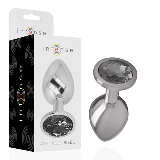 Plug anal Diamond Jewel - Metal, Negru, Mărime L