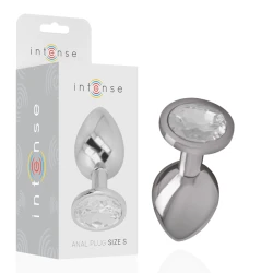 Plug anal - Cristal Argintiu, Argintiu, Mărime S