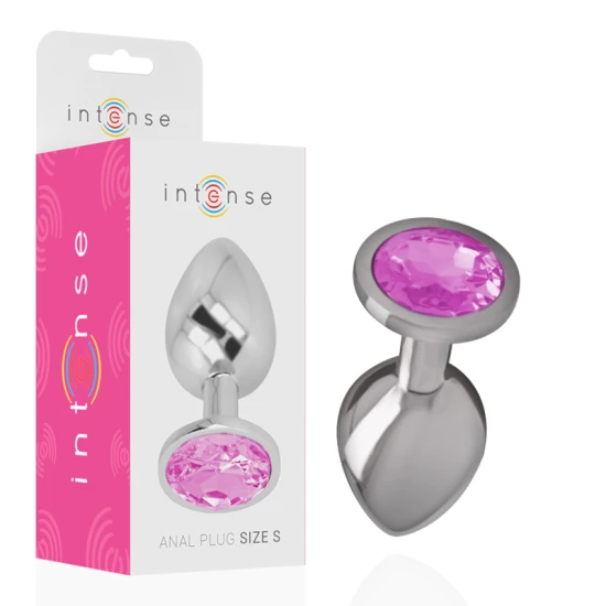 Plug Anal Intense - Cristal Roz, Metal, Mărime S