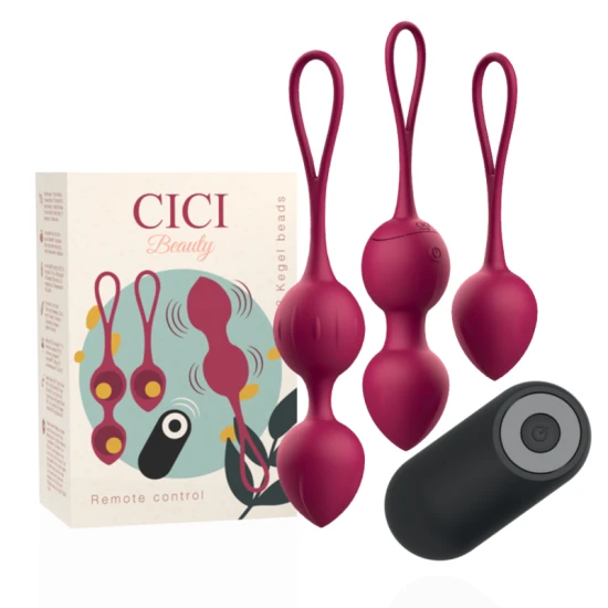 Bile Kegel Vibrante Cici Beauty, premium, silicon, 3 bucăți, cu telecomandă