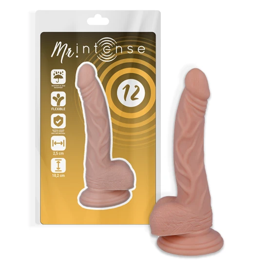 Dildo realist din cauciuc și PVC, natural, 18,2 cm
