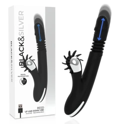 Jucărie Tip Vibrator Model Bunny Reed Up & Down Vibe, Negru & Argintiu