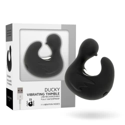 DUCKYMANIA - DUȘCĂ REÎNCĂRCABILĂ DIN SILICON, STIMULARE - Culoare Negru & Argintiu