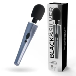 DEXTER MASSAGE WAND - Aparat de masaj, Negru & Argintiu