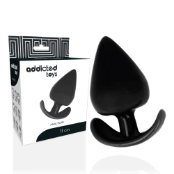Plug anal flexibil din silicon și TPR, negru, 11 cm