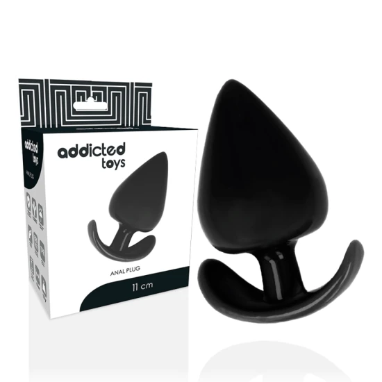 Plug anal flexibil din silicon și TPR, negru, 11 cm