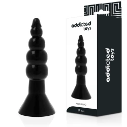 Plug anal flexibil din TPR, negru, 17 cm