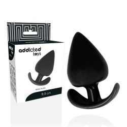 Plug anal - Textură realistă, Negru, 9.5 cm