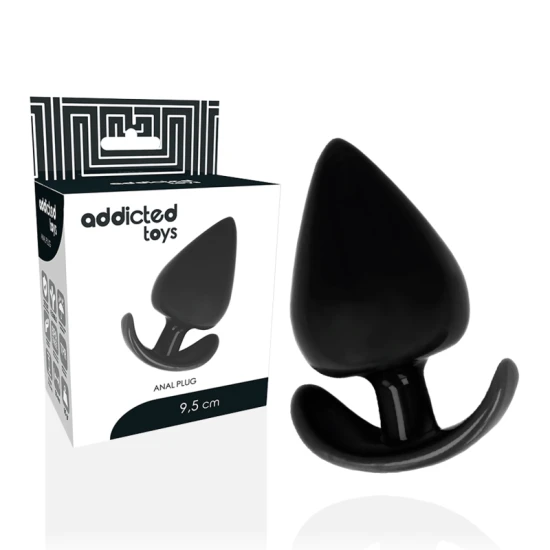 Plug anal - Textură realistă, Negru, 9.5 cm