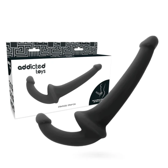 Dildo fără ham din TPR și silicon, negru, 26 cm