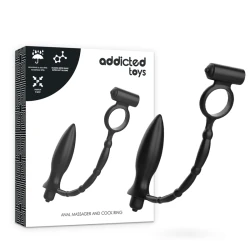 Plug anal cu inel vibratant - Negru