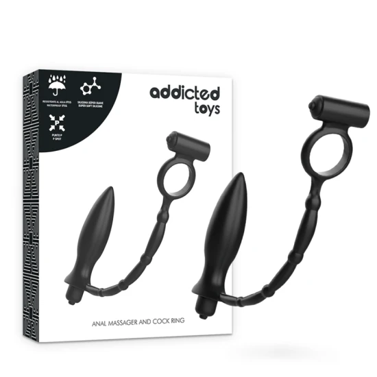 Plug anal cu inel vibratant - Negru
