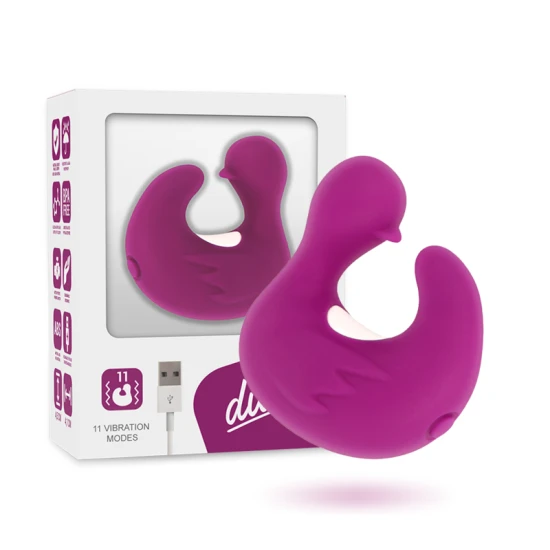 DUCKYMANIA - Jucărie sexuală cu stimulare, reîncărcabilă, din silicon, mov