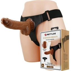 Ham strap-on cu dildo Michael - 20 cm, Negru, Universal.