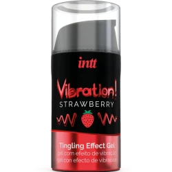 INTT - Gel stimulent intim lichid vibrator, Căpșuni, 15 ml