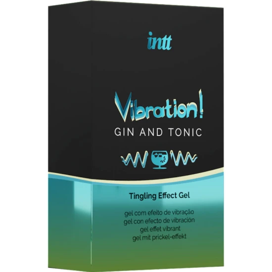INTT - Gel vibrator lichid stimulent puternic, Gin & Tonic, 15 ml