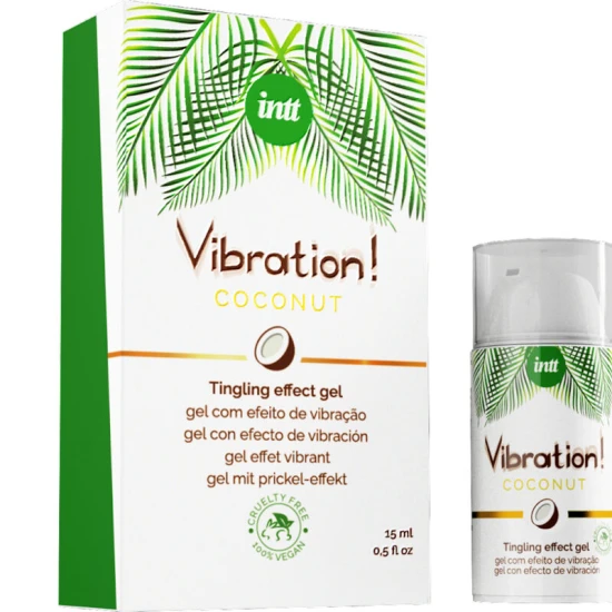 VIBRATION GEL - Lichid vibrator stimulativ vegan, cu aromă de cocos, pentru zona intimă