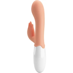Vibrator cu stimulator din TPR ABS, culoare piele