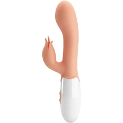 Vibrator cu stimulator din TPR ABS, culoare piele
