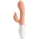 Vibrator cu stimulator din TPR ABS, culoare piele