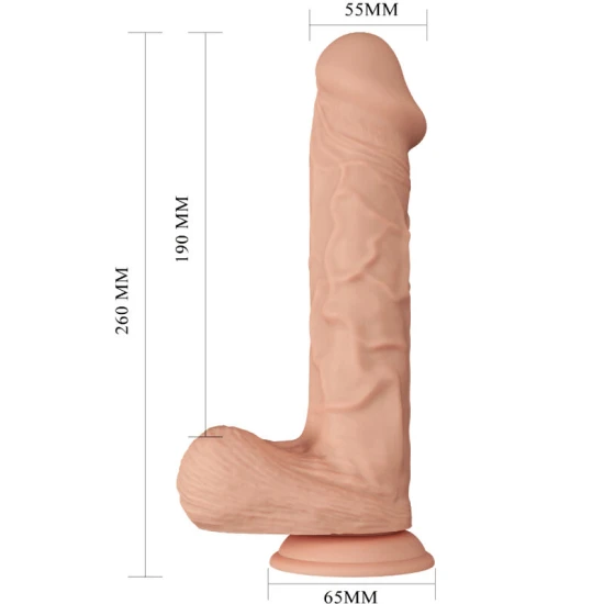 Dildo realist flexibil din TPR, culoare piele, 26 cm