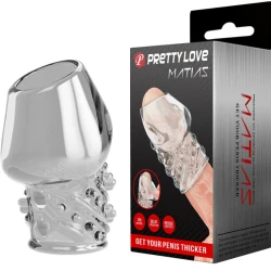 Manșon Penis MATIAS - Extensie Transparentă, Crem, Mărime Unică.