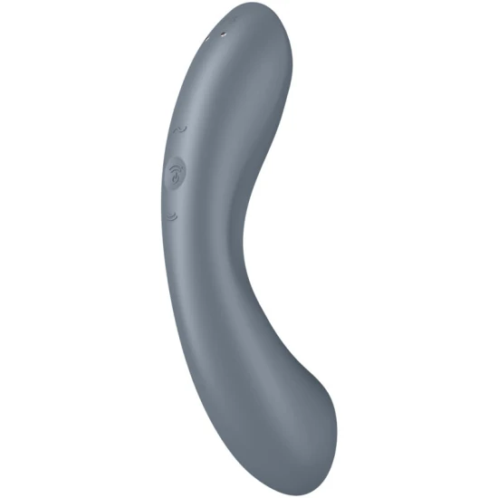 Stimulator Air Pulse, vibrator G-spot și lay-on, silicon, gri