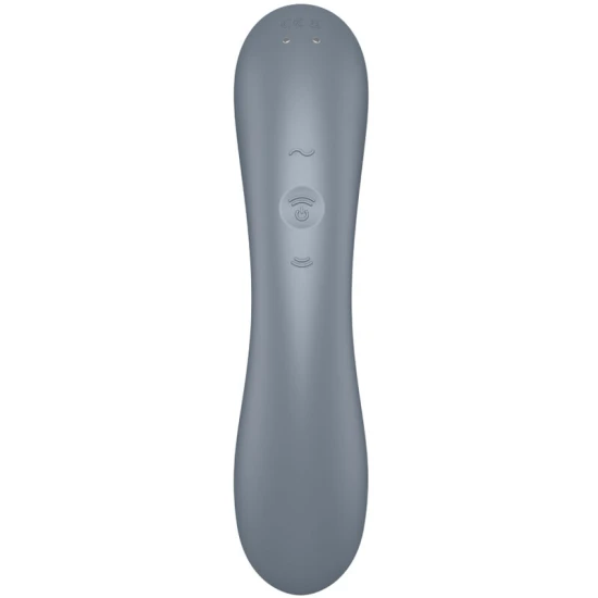 Stimulator Air Pulse, vibrator G-spot și lay-on, silicon, gri