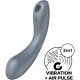 Stimulator Air Pulse, vibrator G-spot și lay-on, silicon, gri