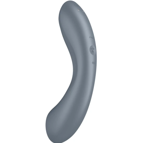 Stimulator Air Pulse, vibrator G-spot și lay-on, silicon, gri