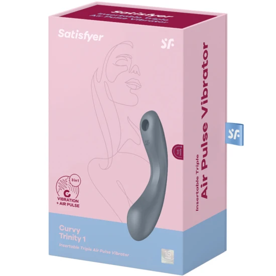 Stimulator Air Pulse, vibrator G-spot și lay-on, silicon, gri