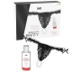 Set intt: chiloti brazilieni negri cu perle și gel lubrifiant cu aromă de căpșuni, 50 ml