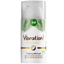 VIBRATION GEL - Lichid vibrator stimulativ vegan, cu aromă de cocos, pentru zona intimă