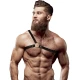 Ham Fetish Submissive, Crossed Shoulder Eco Leather Harness, Negru