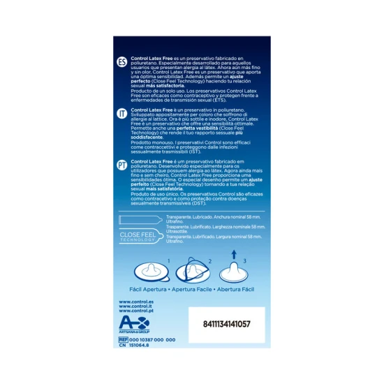 CONTROL - Prezervative Fără Latex, Transparent, 5 bucăți