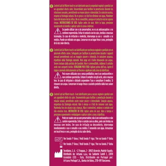 CONTROL - Lubrifiant Gel cu Efect de Încălzire, 75 ml