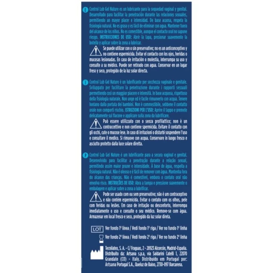 CONTROL - Lubrifiant tip gel pentru uscăciune vaginală și genitală, 75 ml
