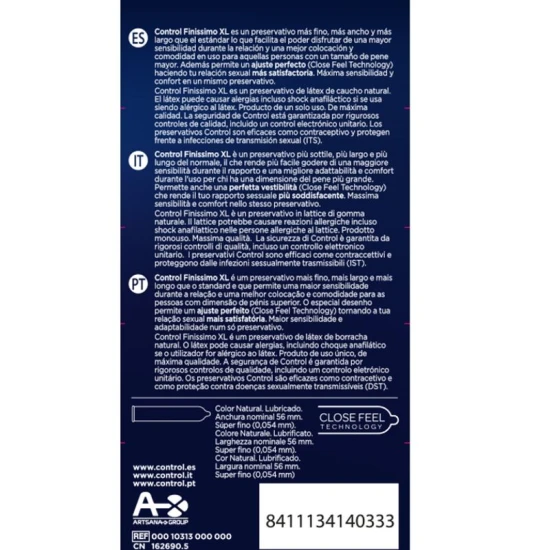 CONTROL - Prezervative Finissimo XL, 12 bucăți