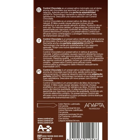 Control - Prezervative aromate cu ciocolată, lubrifiate, 12 bucăți