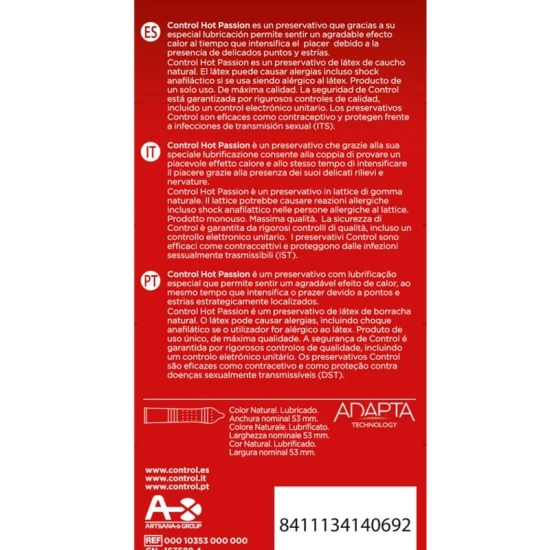 CONTROL - Prezervative Model Hot Passion, efect de încălzire, culoare naturală