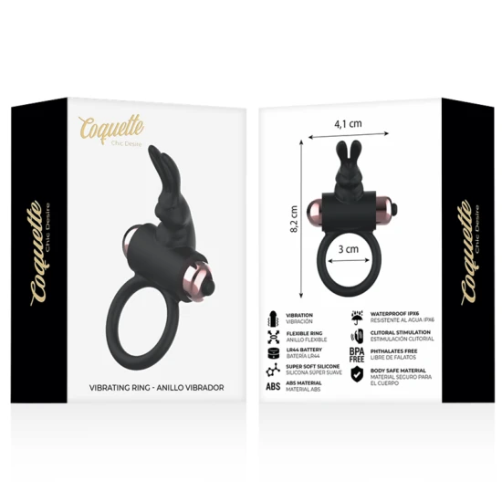 Inel Vibrator Coquette Chic Desire - Negru/Auriu