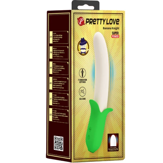 Jucărie tip vibrator, Banana Knight, Super Power, 7 moduri vibrații, Verde deschis