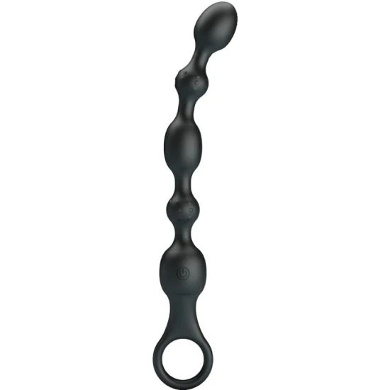 Vibrator anal cu bile, 10 moduri, silicon, Negru
